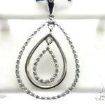 14K White Gold Micro Pave Diamond Stud Pendant 63146 - Image 1