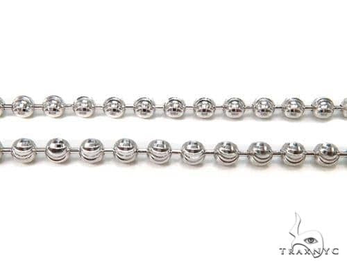 14K White Gold Moon Cut Link Chain 24 Inches 4mm   65174 - Image 2