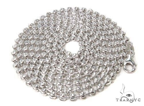 14K White Gold Moon Cut Link Chain 24 Inches 4mm   65174 - Image 5