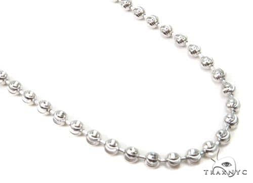 14K White Gold Moon Cut Link Chain 28 Inches 3.5mm   65894 - Image 1