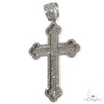 14K White Gold Pave Diamond Roman Cross 68132 - Image 2