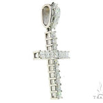 14K White Gold Princess Cut Diamond Manhattan Cross 65382 - Image 1