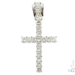 14K White Gold Princess Cut Diamond Manhattan Cross 65382 - Image 2