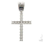 14K White Gold Princess Cut Diamond Manhattan Cross 65382 - Image 3