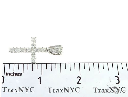 14K White Gold Princess Cut Diamond Manhattan Cross 65382 - Image 7