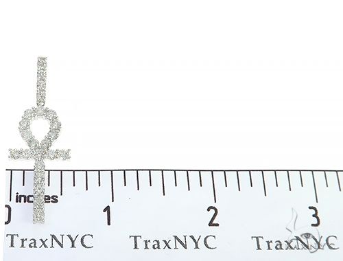 14K White Gold Prong Diamond Ankh Cross 65284 - Image 6