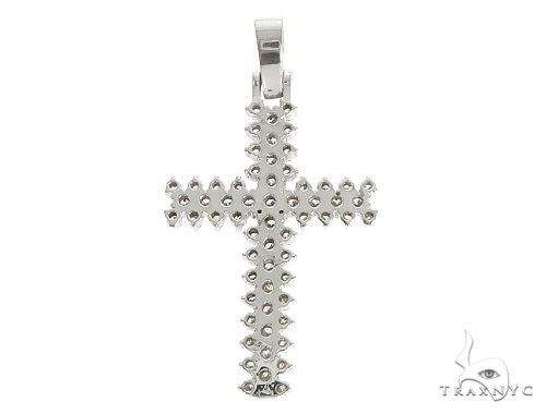 14K White Gold Prong Diamond Cross 65279 - Image 3