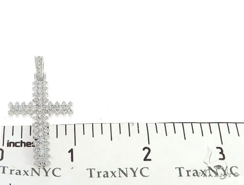 14K White Gold Prong Diamond Cross 65279 - Image 6