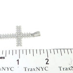 14K White Gold Prong Diamond Cross 65279 - Image 7
