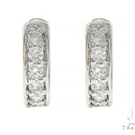 14K Gold Prong Diamond Hoops Earring 65453 - Image 1