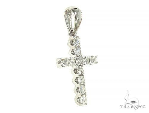 14K Gold Small Diamond Cross 65967 - Image 2