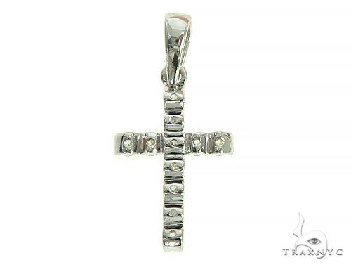 14K Gold Small Diamond Cross 65967 - Image 3