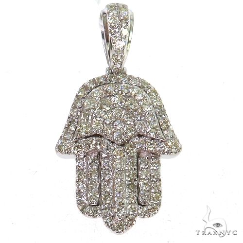 14K White Gold Small Hamsa Pendant 68130 - Image 1