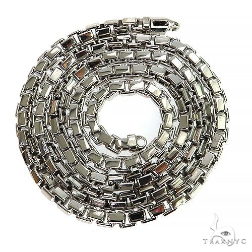 14K White Gold Solid Box Link  5.1mm  26 Inches  68168 - Image 2