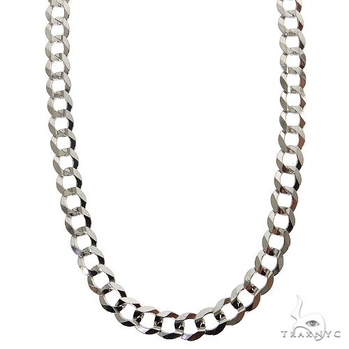 14K White Gold Solid Curb Link Chain 20 Inches 4.5mm   31652 - Image 1