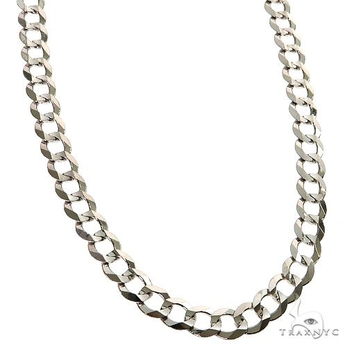 14K White Gold Solid Curb Link Chain 20 Inches 4.5mm   31652 - Image 2