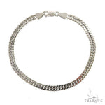 14K White Gold Solid Double Curb Link Bracelet 8 Inches 4.6mm 68968 - Image 1