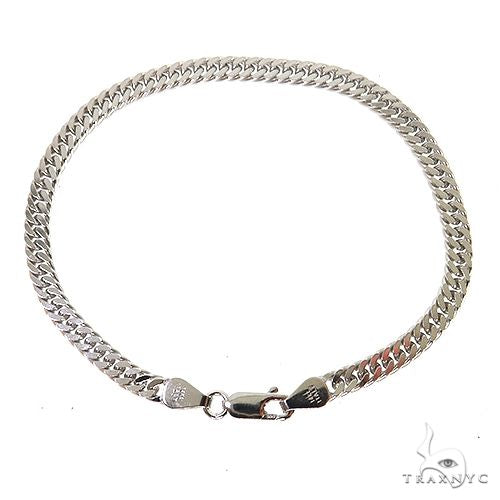 14K White Gold Solid Double Curb Link Bracelet 8 Inches 4.6mm 68968 - Image 2