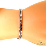 14K White Gold Solid Double Curb Link Bracelet 8 Inches 4.6mm 68968 - Image 6