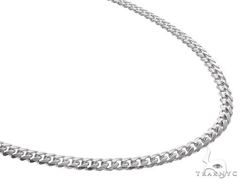14K White Gold Solid Miami Cuban Link Chain 26 Inches 5mm 65586 - Image 1