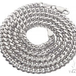 14K White Gold Solid Miami Cuban Link Chain 26 Inches 5mm 65586 - Image 3
