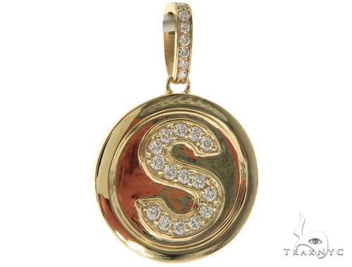 14K YG  Custom Made Initial Letter 'S' Pendant 57668 - Image 1