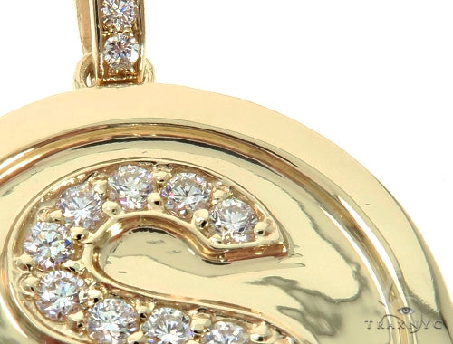 14K YG  Custom Made Initial Letter 'S' Pendant 57668 - Image 4