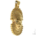 14K YG Bezel Diamond African Mask Pendant 58425 - Image 2