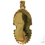 14K YG Bezel Diamond African Mask Pendant 58425 - Image 5