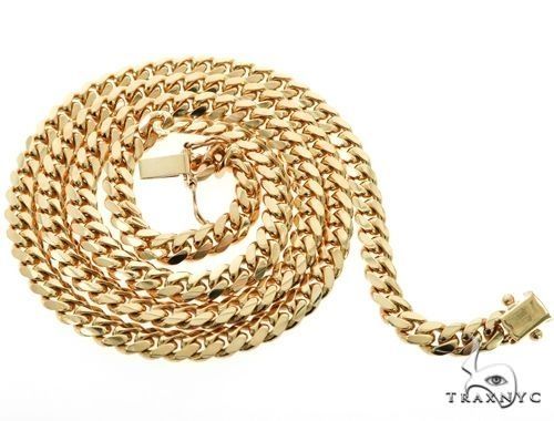 14K Yellow Gold Solid Miami Cuban Link Chain 64559 - Image 4