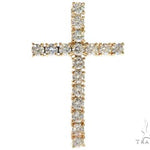 14K YG Prong Diamond Latin Cross Crucifix 58641 - Image 1