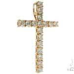 14K YG Prong Diamond Latin Cross Crucifix 58641 - Image 2