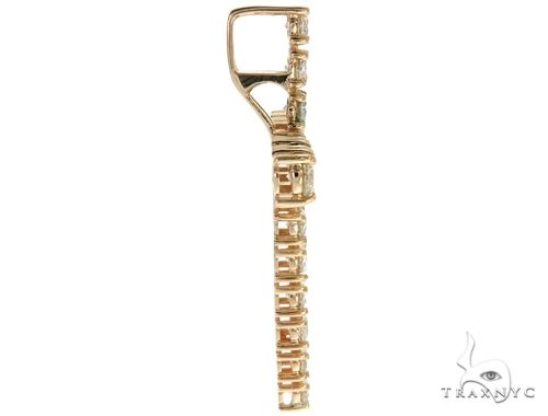 14K YG Prong Diamond Latin Cross Crucifix 58641 - Image 4