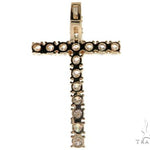 14K YG Prong Diamond Latin Cross Crucifix 58641 - Image 5