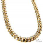 14K Yelllow Gold Diamond Cut Solid Miami Cuban Chain 24 Inches 7mm   68308 - Image 1
