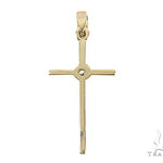 14K Yellow Gold Bazel Cross 65663 - Image 3