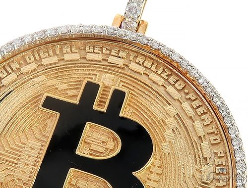 14K Yellow Gold 1.5 Inch Bitcoin Pendant 65124 - Image 4