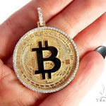 14K Yellow Gold 1.5 Inch Bitcoin Pendant 65124 - Image 5