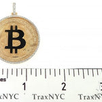 14K Yellow Gold 1.5 Inch Bitcoin Pendant 65124 - Image 6