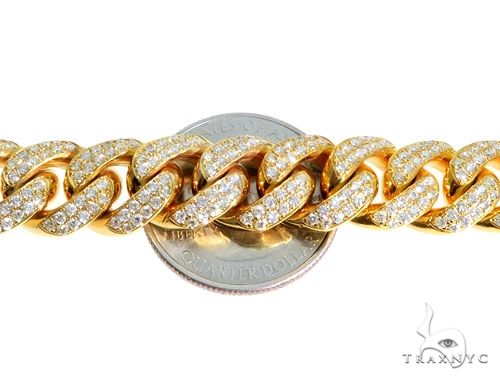 14K Yellow Gold 26 Inches Diamond Chain with Custom Diamond Lock 63947 - Image 3