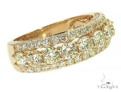 14K Gold 3 Row Diamond Ring 66174 - Image 1