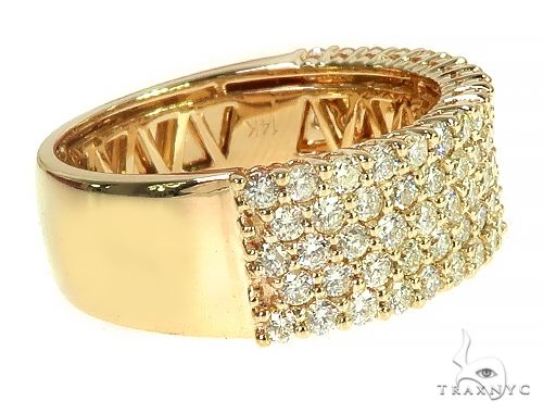 14K Gold 5 Row Diamond Ring 66173 - Image 3
