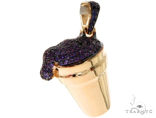 14K Yellow Gold Lean Pendant 57676 - Image 2