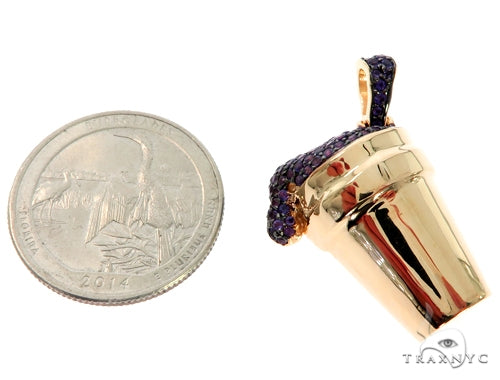 14K Yellow Gold Lean Pendant 57676 - Image 5