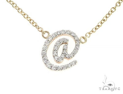 14K Yellow Gold At Sign Diamond Necklaces 65478 - Image 1