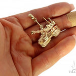 14K Yellow Gold Battle Tank Pendant 66026 - Image 5