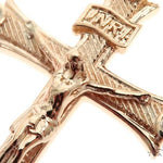 14K Yellow Gold Bezel Diamond Jesus Christ Crucifix 64684 - Image 4