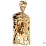 14K Yellow Gold Bezel Diamond Jesus Piece 64010 - Image 2