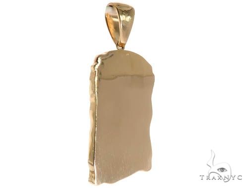 14K Yellow Gold Bezel Diamond Jesus Piece 64010 - Image 3