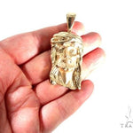 14K Yellow Gold Bezel Diamond Jesus Piece 64010 - Image 5